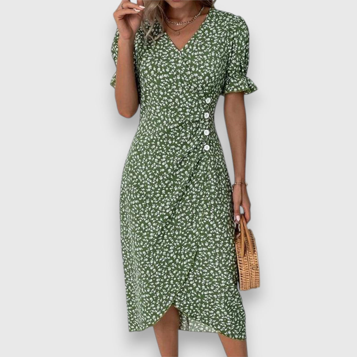 Robe Gloria À Boutons Latéraux