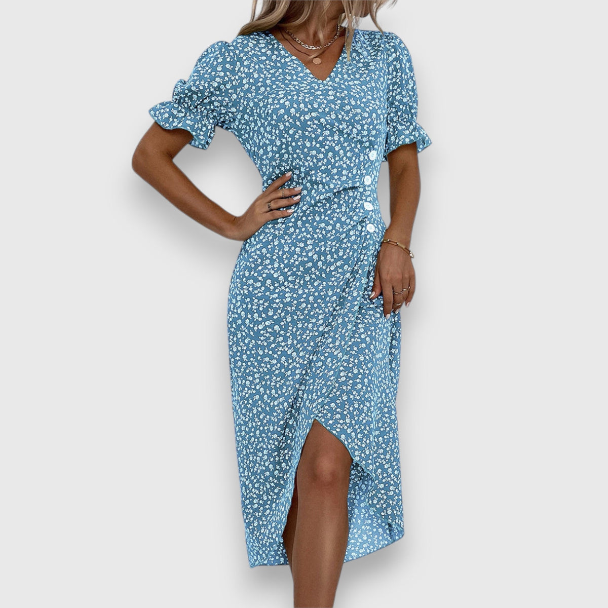 Robe Gloria À Boutons Latéraux