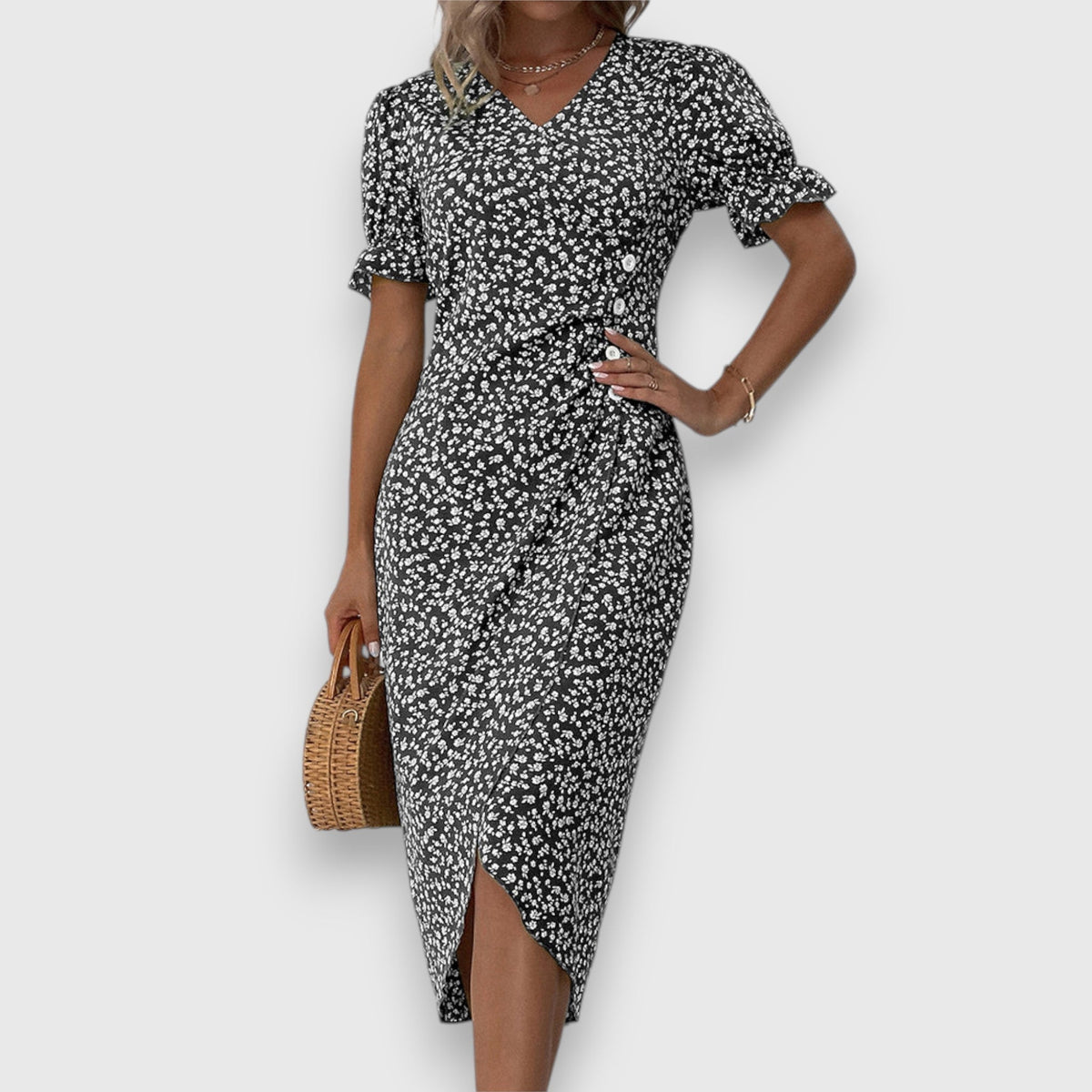 Robe Gloria À Boutons Latéraux