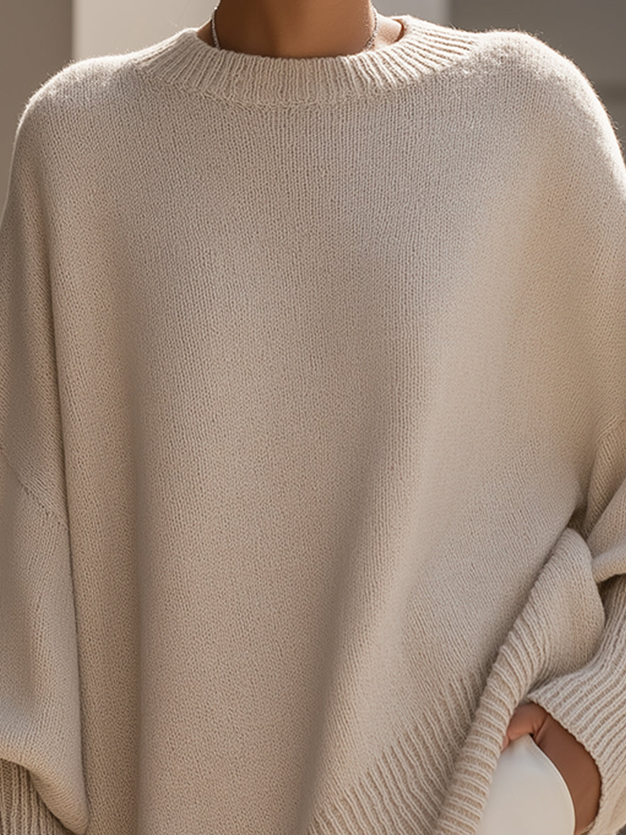 Pull Poncho Oversize En Maille