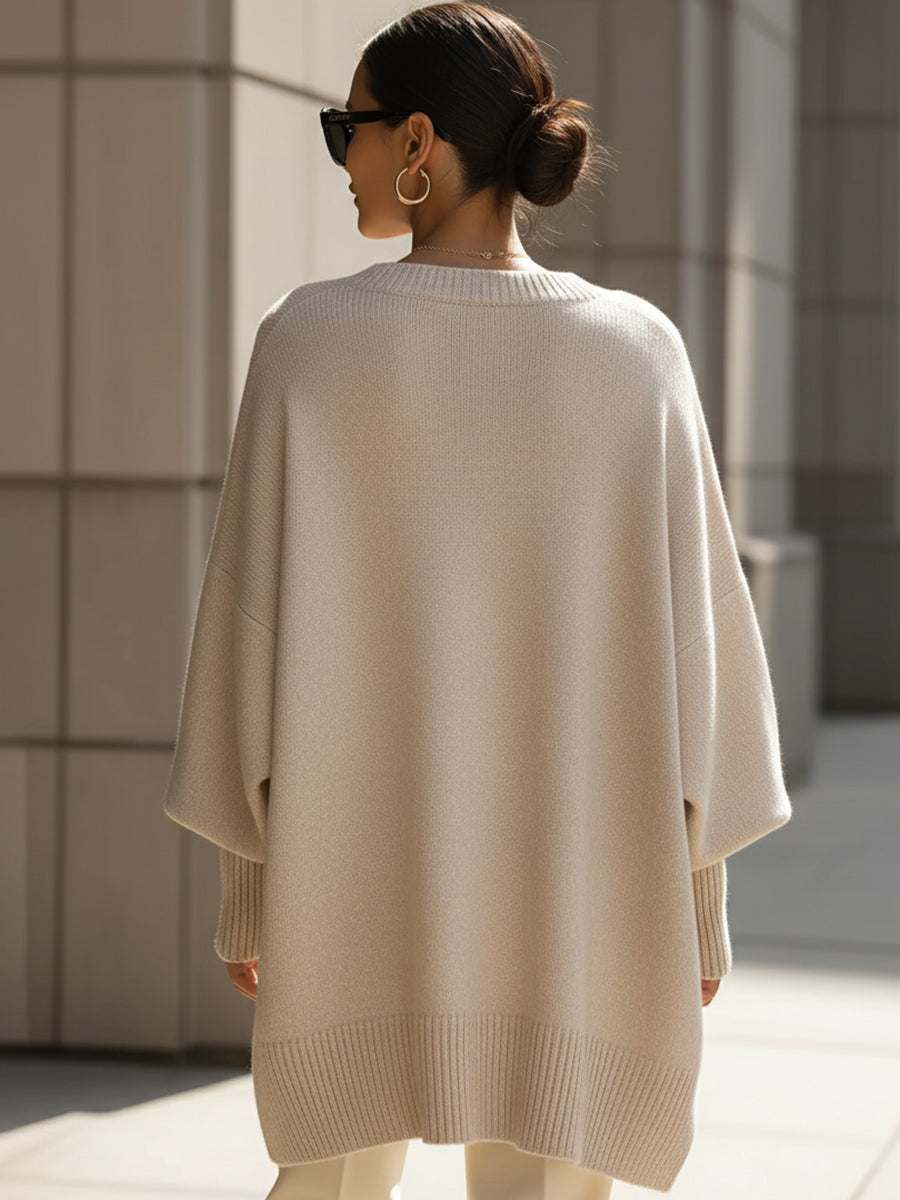 Pull Poncho Oversize En Maille
