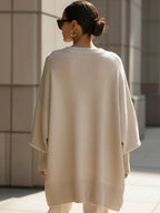 Pull Poncho Oversize En Maille