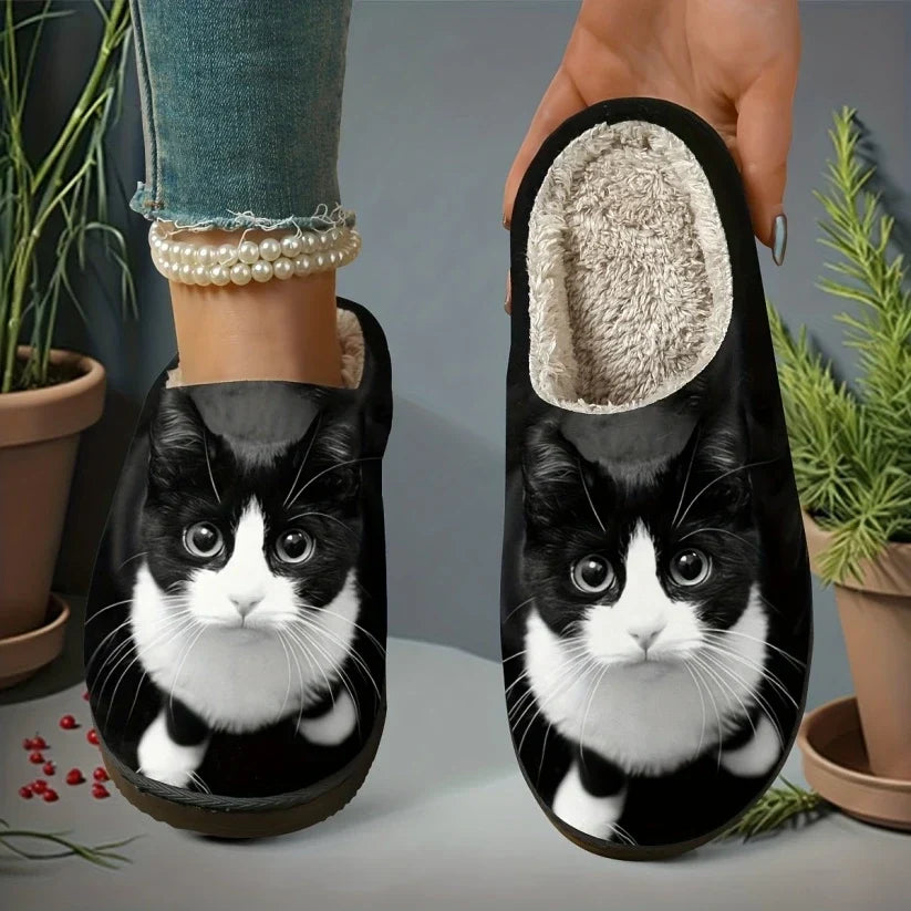 Pantoufles Minou En Peluche
