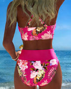 Bikini Florence À Imprimé Floral Contrasté & Fente