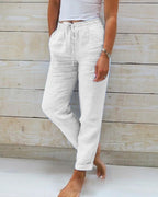 Pantalon Esteralda En Coton & Lin avec taille élastiqué