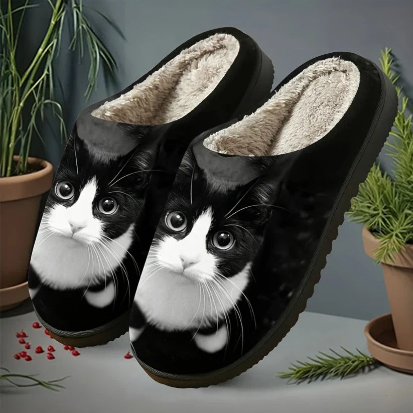 Pantoufles Minou En Peluche