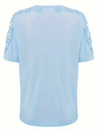 T-shirt D'été À Manches Courtes Avec Dentelle