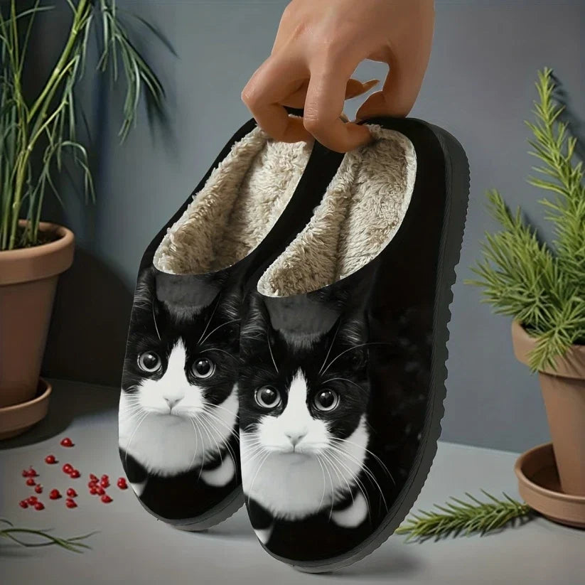 Pantoufles Minou En Peluche