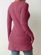 Top Asymétrique En Coton Avec Boutons et Côtes
