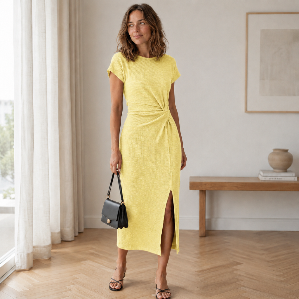 Robe Randa Avec Nœud & Fente Sur Le Côté