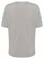 T-shirt D'été À Manches Courtes Avec Dentelle
