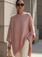 Pull Poncho Oversize En Maille