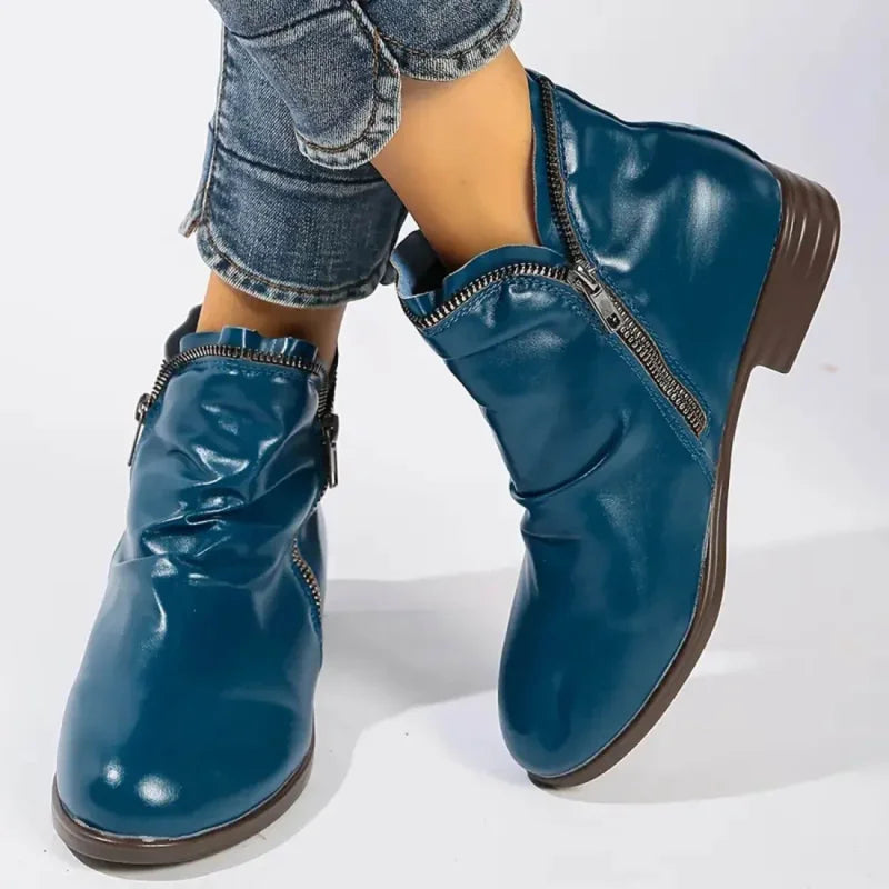 Bottines Orthopédiques En Cuir Avec Fermeture Éclair