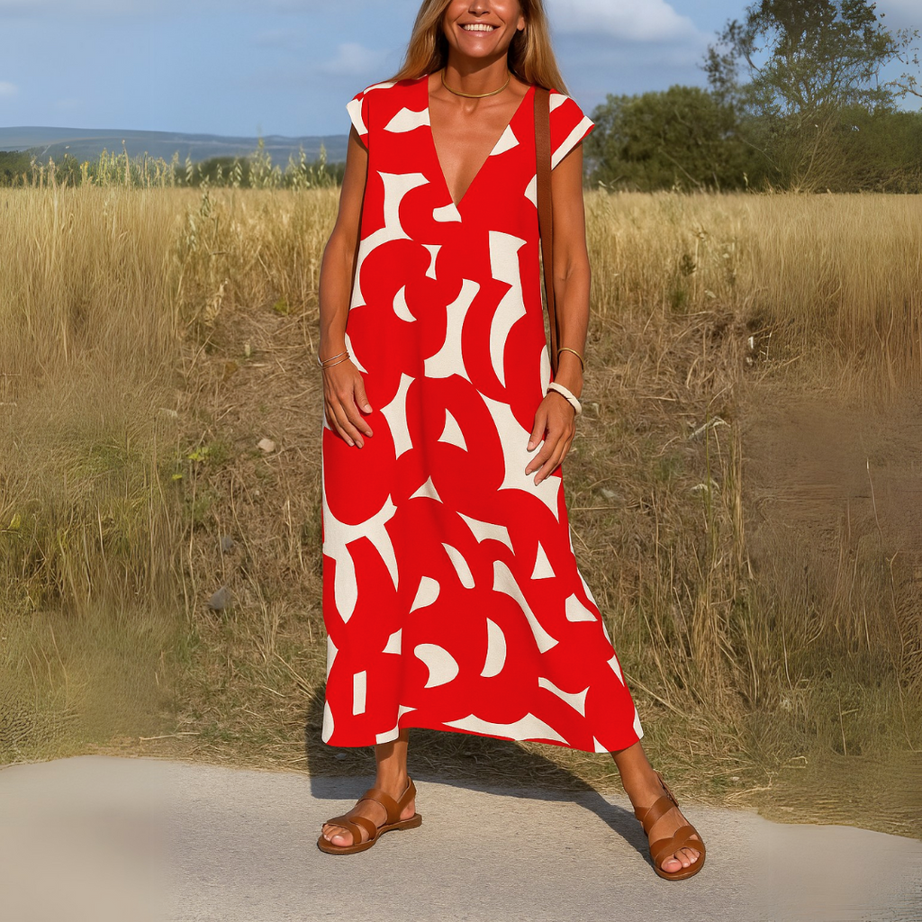 Robe Fluide Avec Décolleté En V