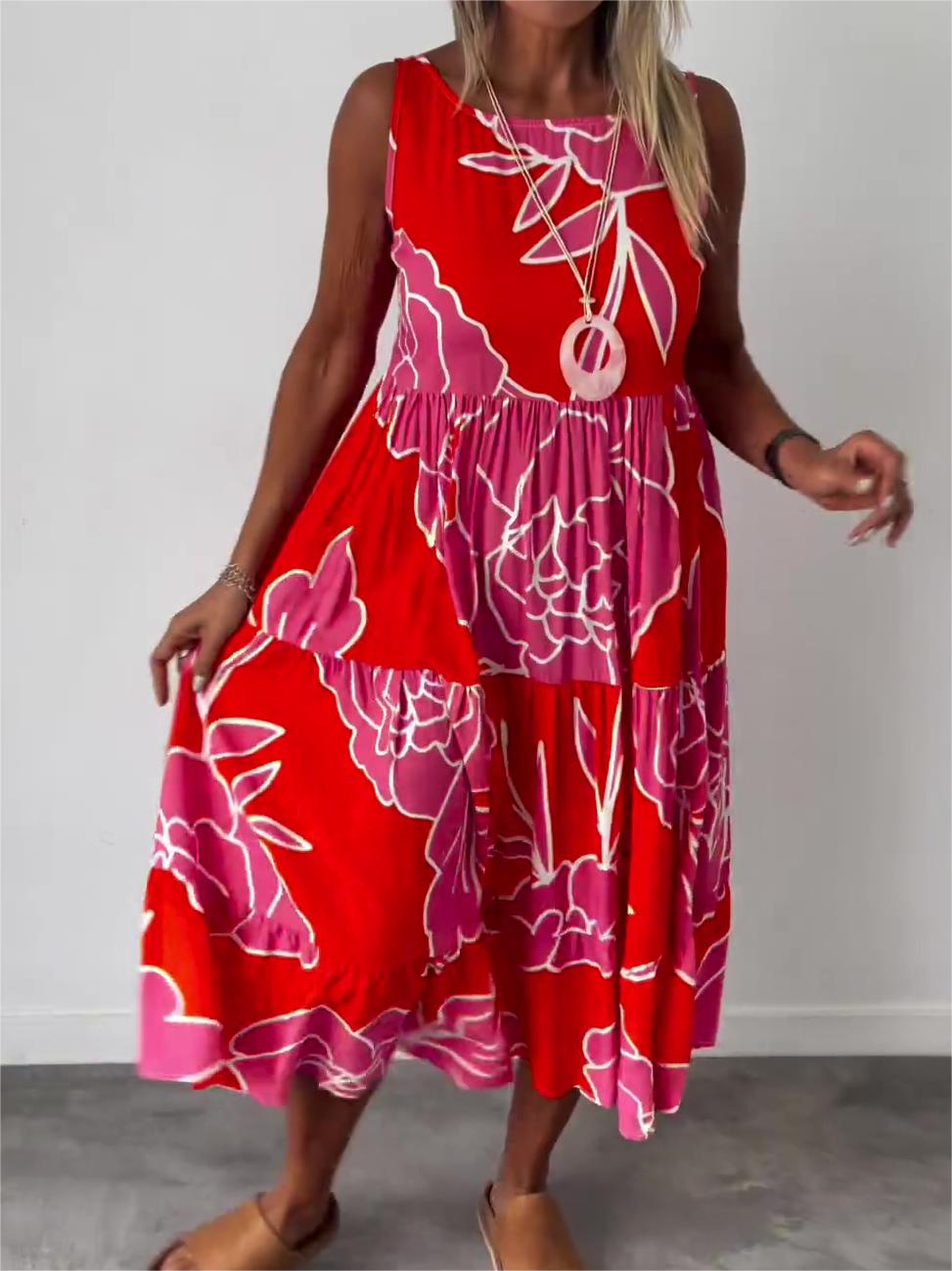Robe Wanda Imprimée Sans Manches