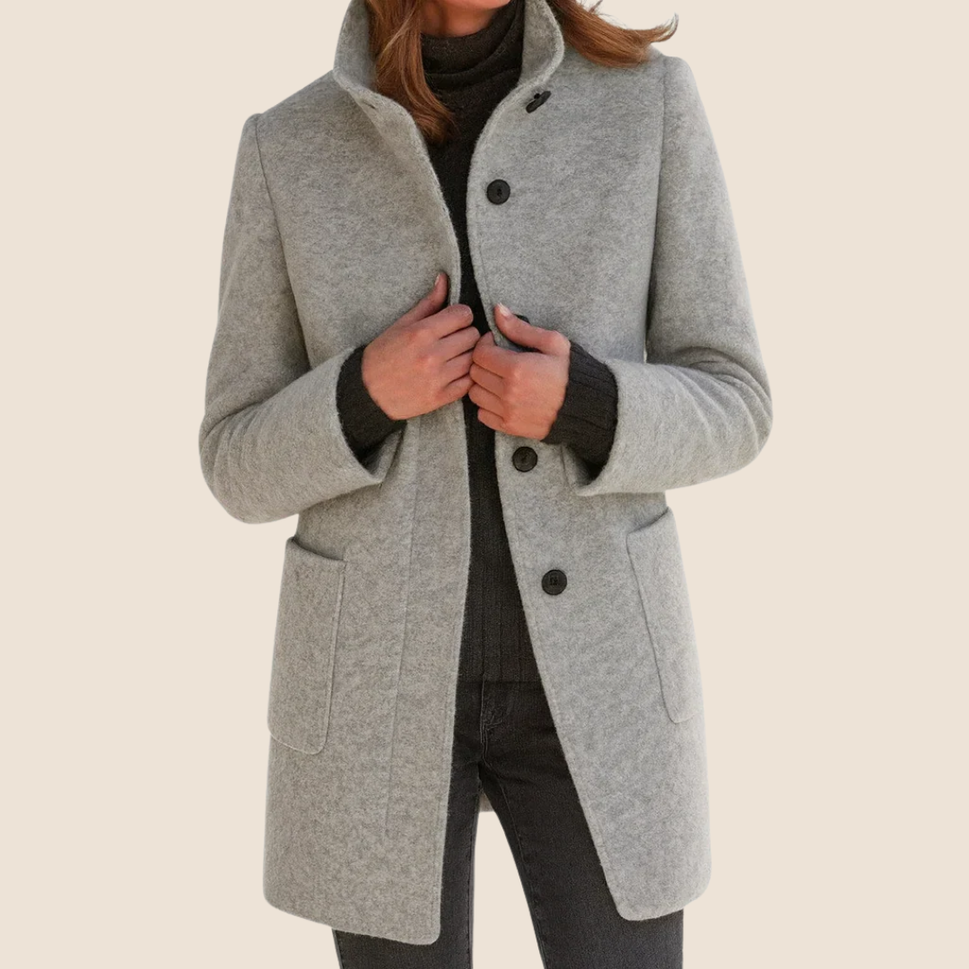 Manteau Rosie À Col Montant En Laine Douce