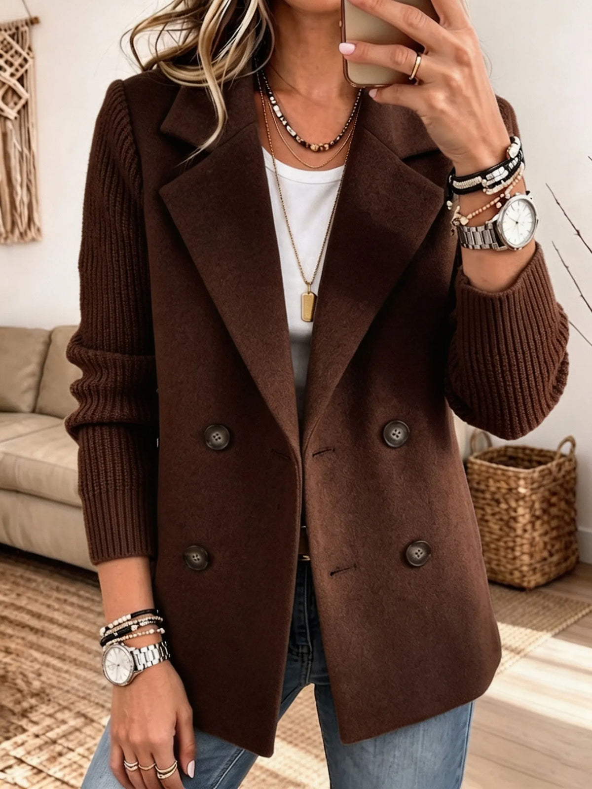 Blazer Élégant En Maille