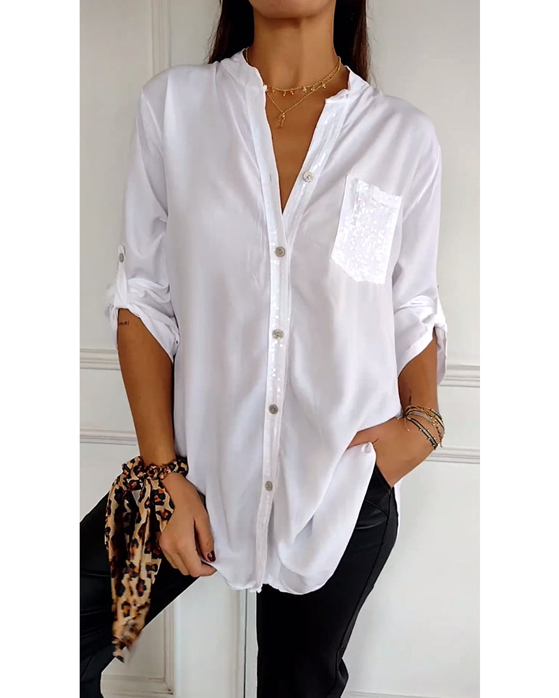 Chemise Décontracté En Paillettes