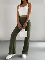 Pantalon Évasé En Velours Côtelé
