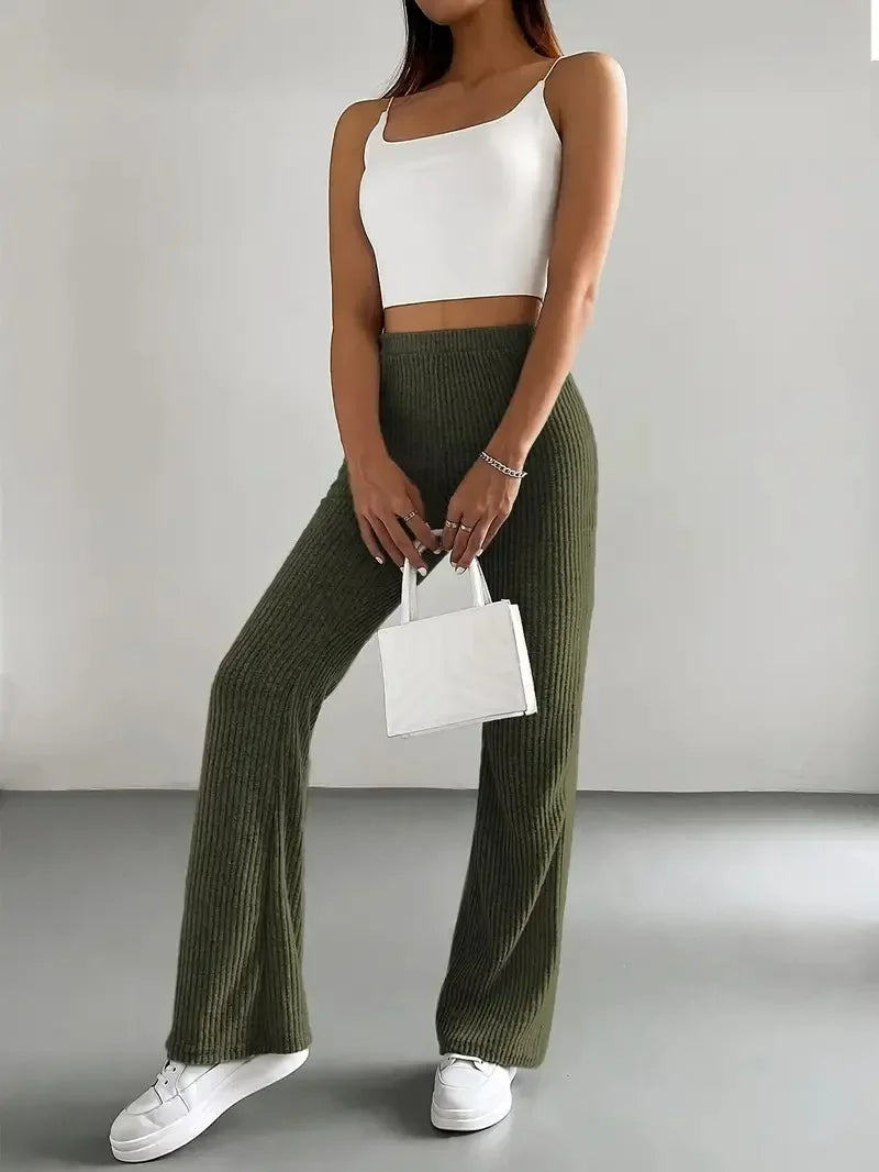 Pantalon Évasé En Velours Côtelé