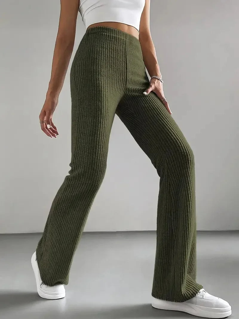 Pantalon Évasé En Velours Côtelé