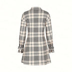 Robe-Chemise À Carreaux Avec Manches Longues