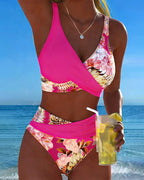 Bikini Florence À Imprimé Floral Contrasté & Fente
