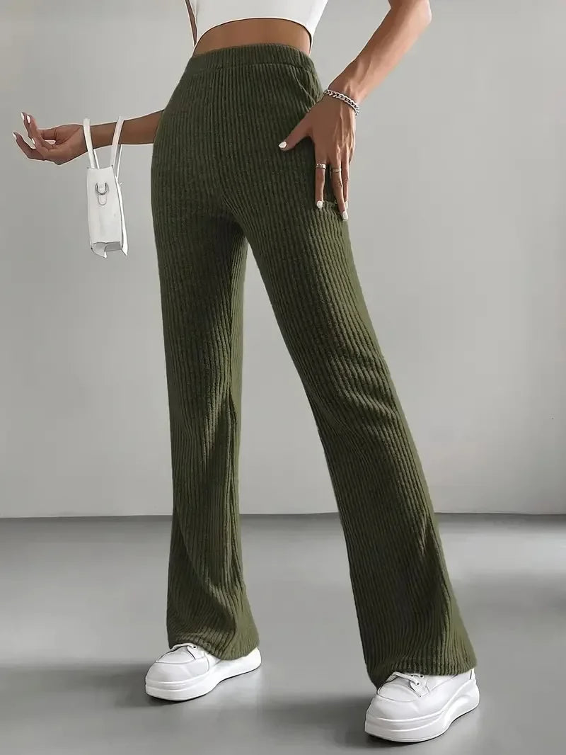Pantalon Évasé En Velours Côtelé