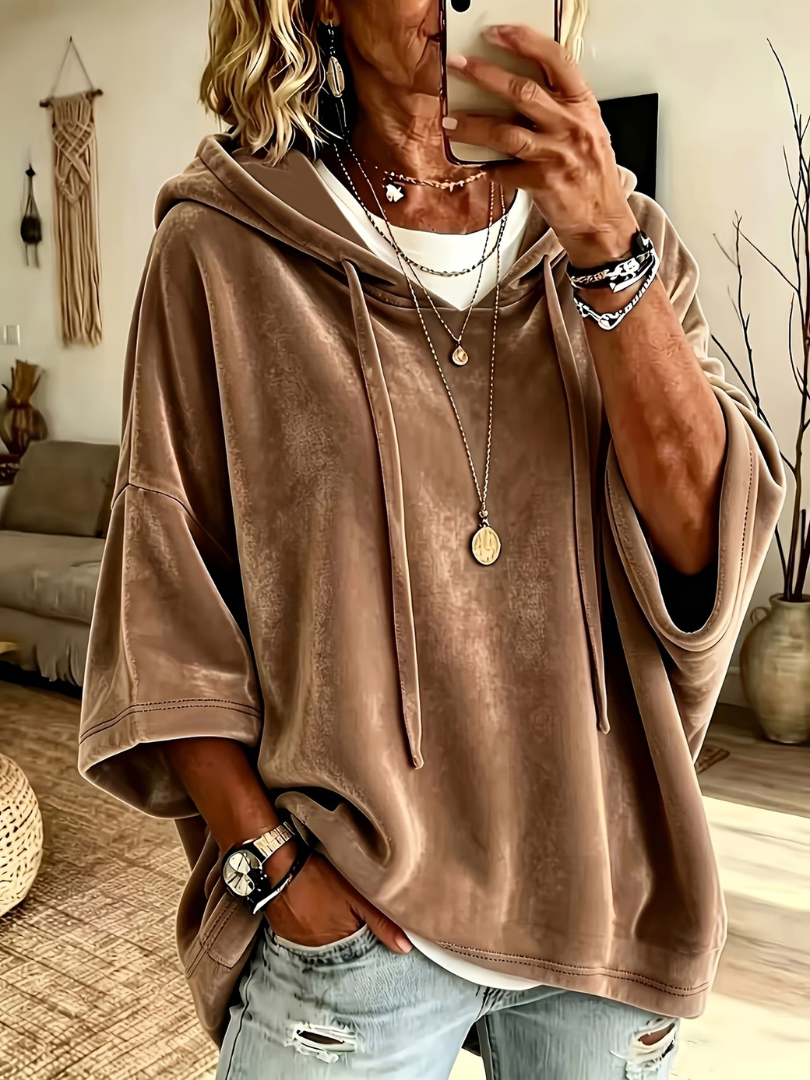Hoodie Méline Oversize En Velours