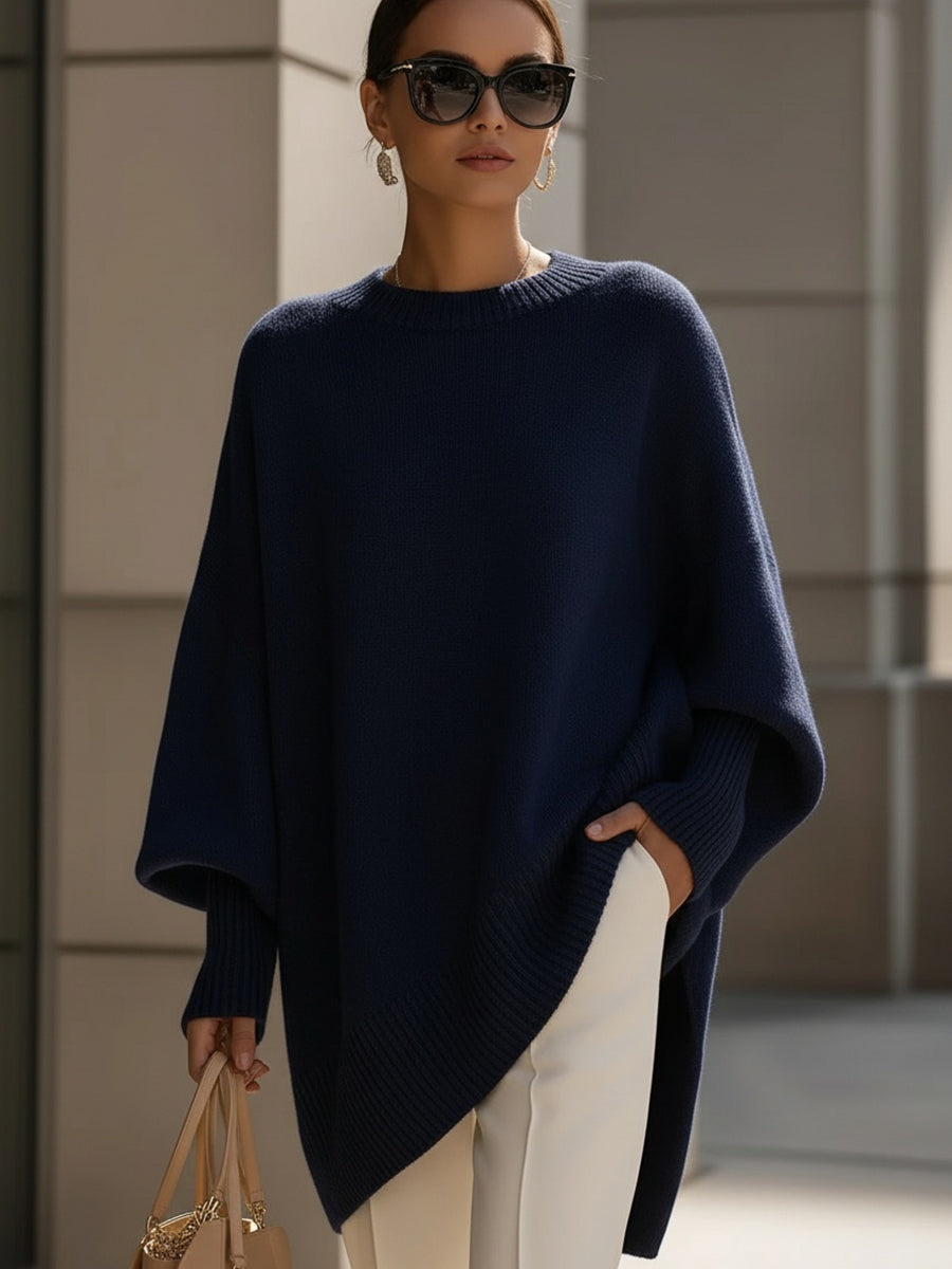 Pull Poncho Oversize En Maille