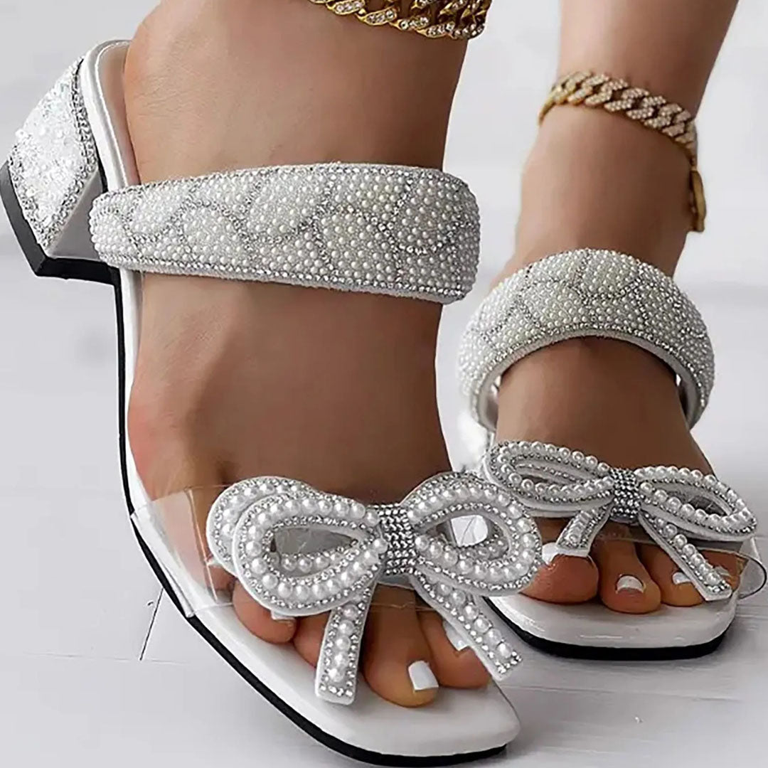Sandales À Talon Luna En Strass
