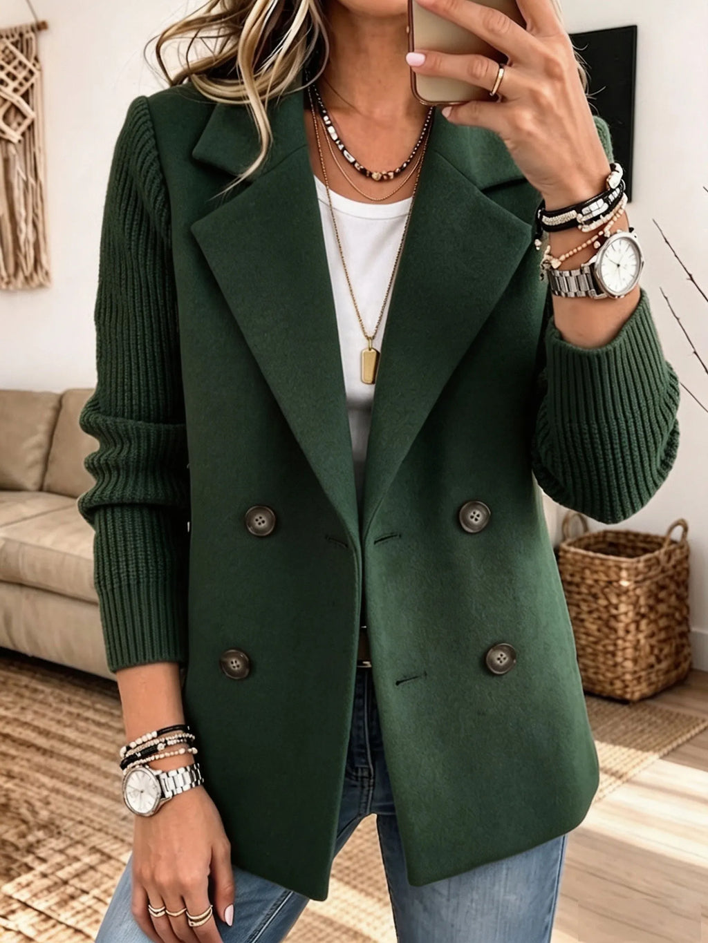 Blazer Élégant En Maille