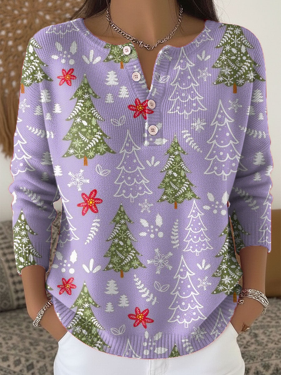 Pull De Noël Chaud Avec Boutons