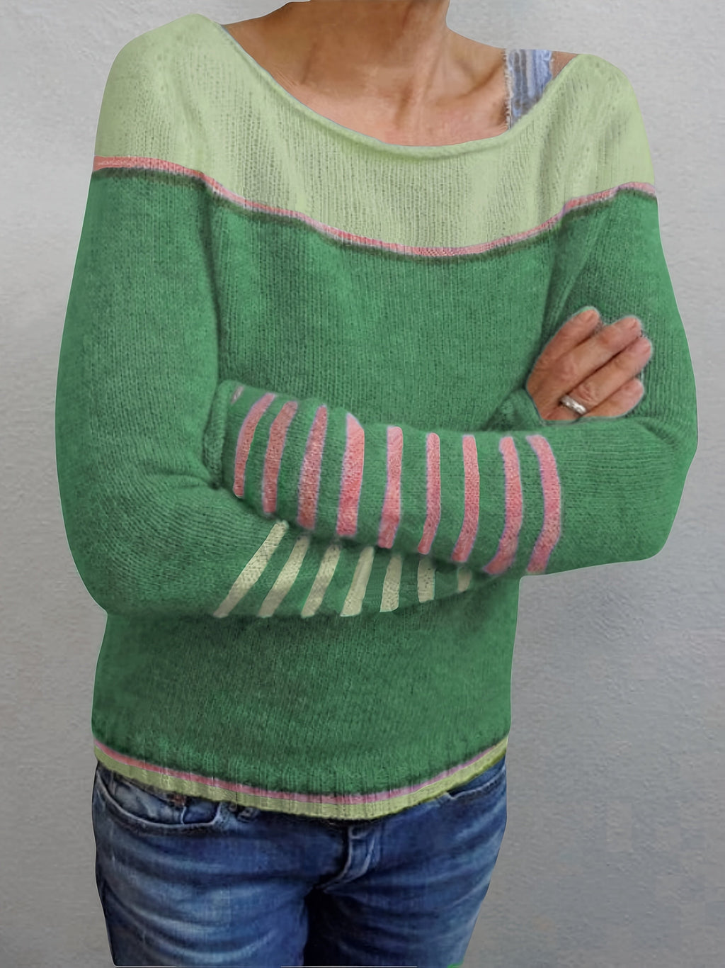 Pull Rayé En Cachemire