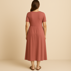 Robe Alicia Longue Col V