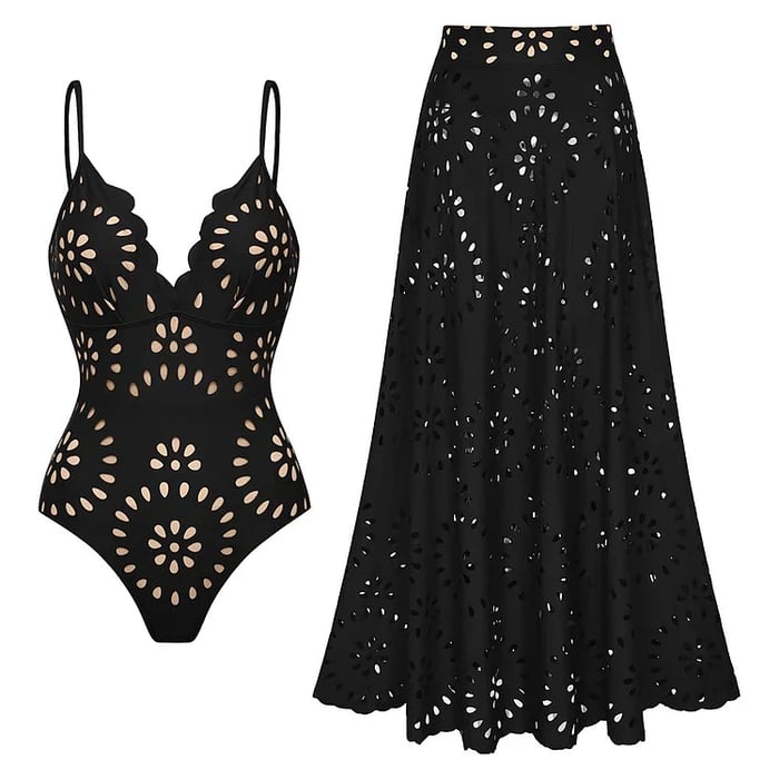 Ensemble Robe-Maillot Alice 2 Pièces (Noir)