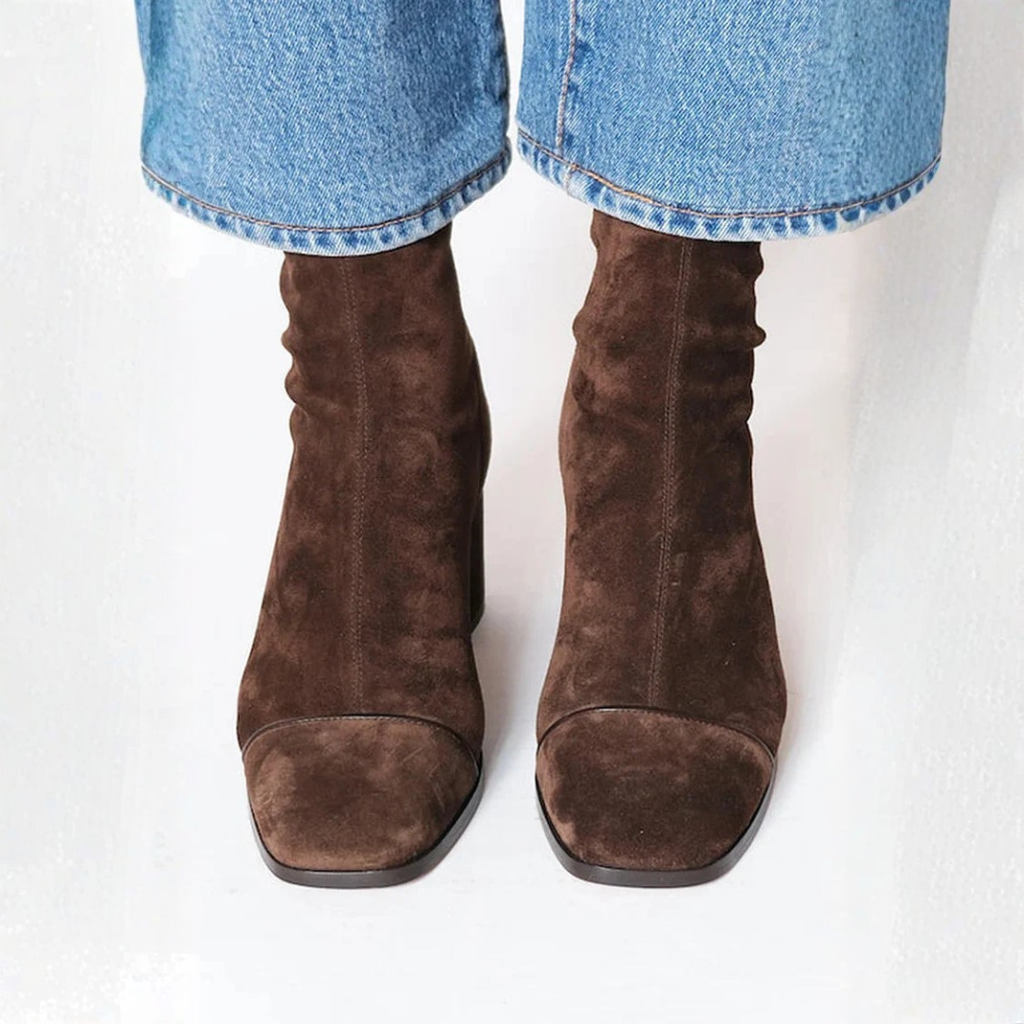 Bottines À Talons Élégantes En Daim