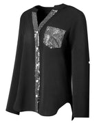 Chemise Décontracté En Paillettes