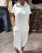 Robe À Capuche Décontractée En Coton