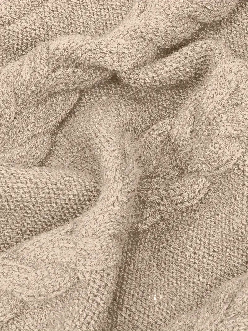 Pull-Robe À Col Roulé En Maille Torsadée Épaisse