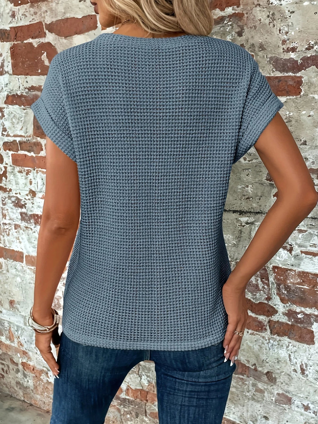 T-shirt Mallory Torsadé En Tricot Gaufré
