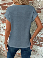 T-shirt Mallory Torsadé En Tricot Gaufré