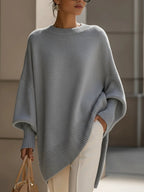 Pull Poncho Oversize En Maille
