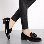 Mocassins à nœud en cuir verni