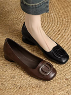 Lina™ – Ballerine in Pelle Vegana con Puntera Quadrata