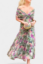 Robe Marissa Longue À Fleurs & Col En V