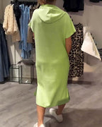 Robe À Capuche Décontractée En Coton