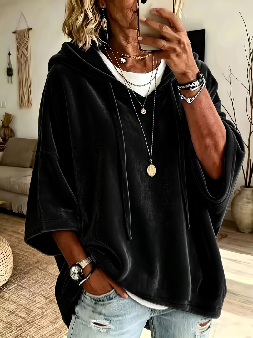 Hoodie Méline Oversize En Velours