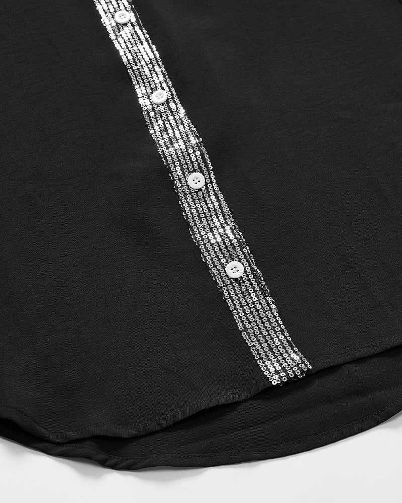 Chemise Décontracté En Paillettes