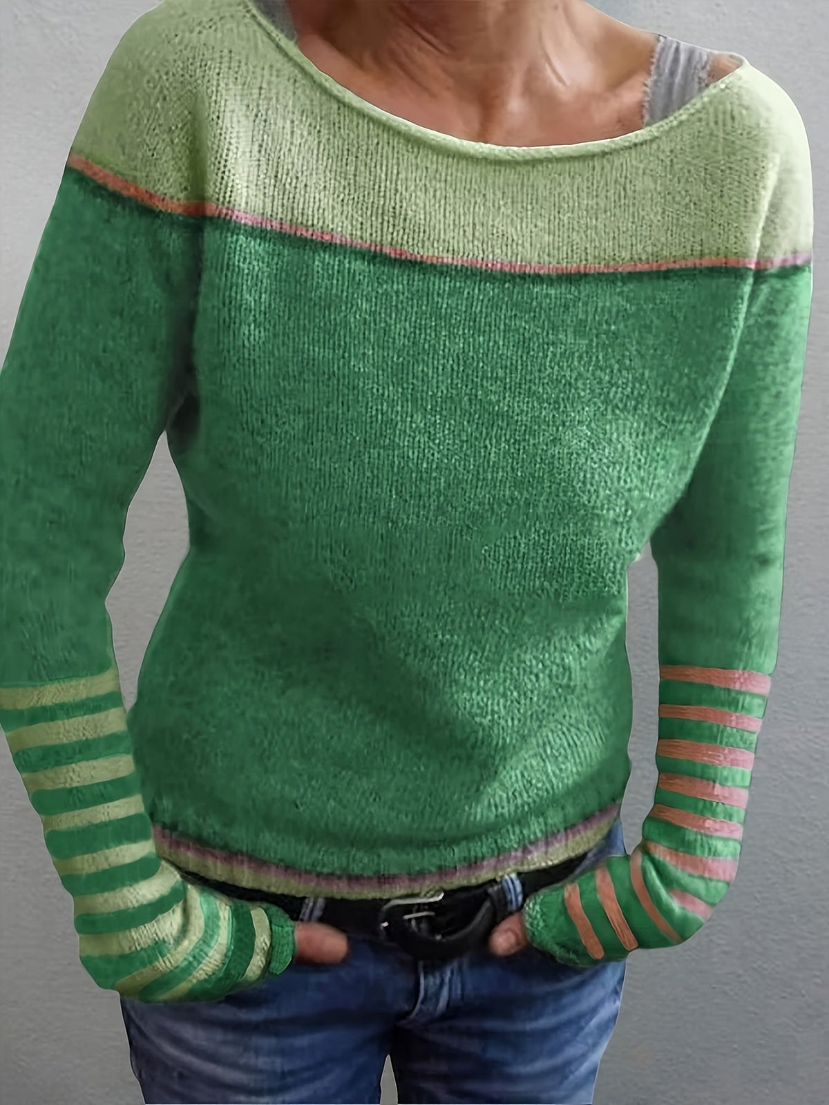 Pull Rayé En Cachemire